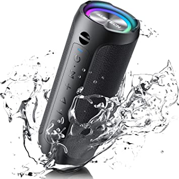 Portable Bluetooth Speaker, IPX7 Waterproof Wireless Speaker with 24W Loud Stereo Sound, Outdoor Speakers with Bluetooth 5.0, 30H Playtime, 66ft Bluetooth Range, Dual Pairing for Home, Travel