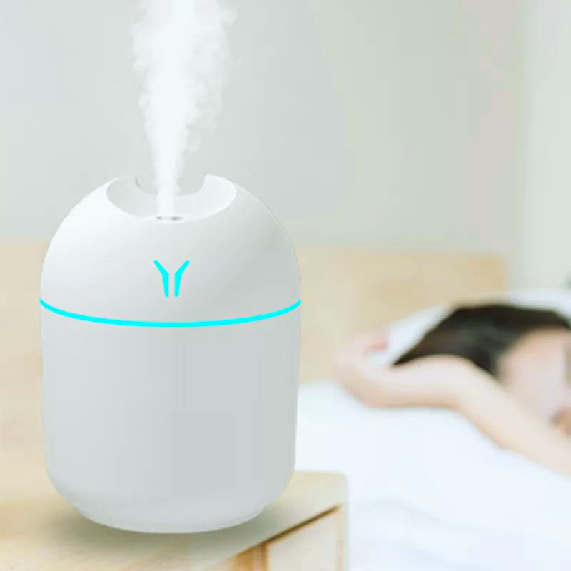 Colorful Cool Mini Humidifiers with LED Night Light, USB 300ml Mist Humidifiers for Car Office Room Bedroom, 26db Quiet Ultrasonic Humidifiers, Portable Diffuser for Essential Oils