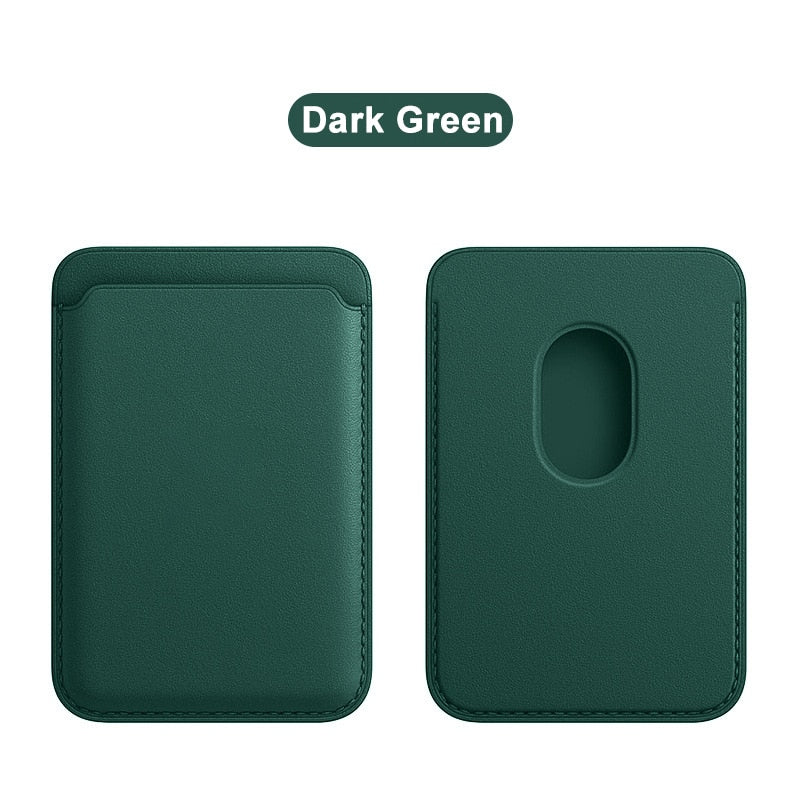 Apple Magsafe Magnetic Card Holder Case For iPhone 13 11 12 Pro MAX mini Leather Wallet Cover XR XS MAX Card phone Bag Adsorption