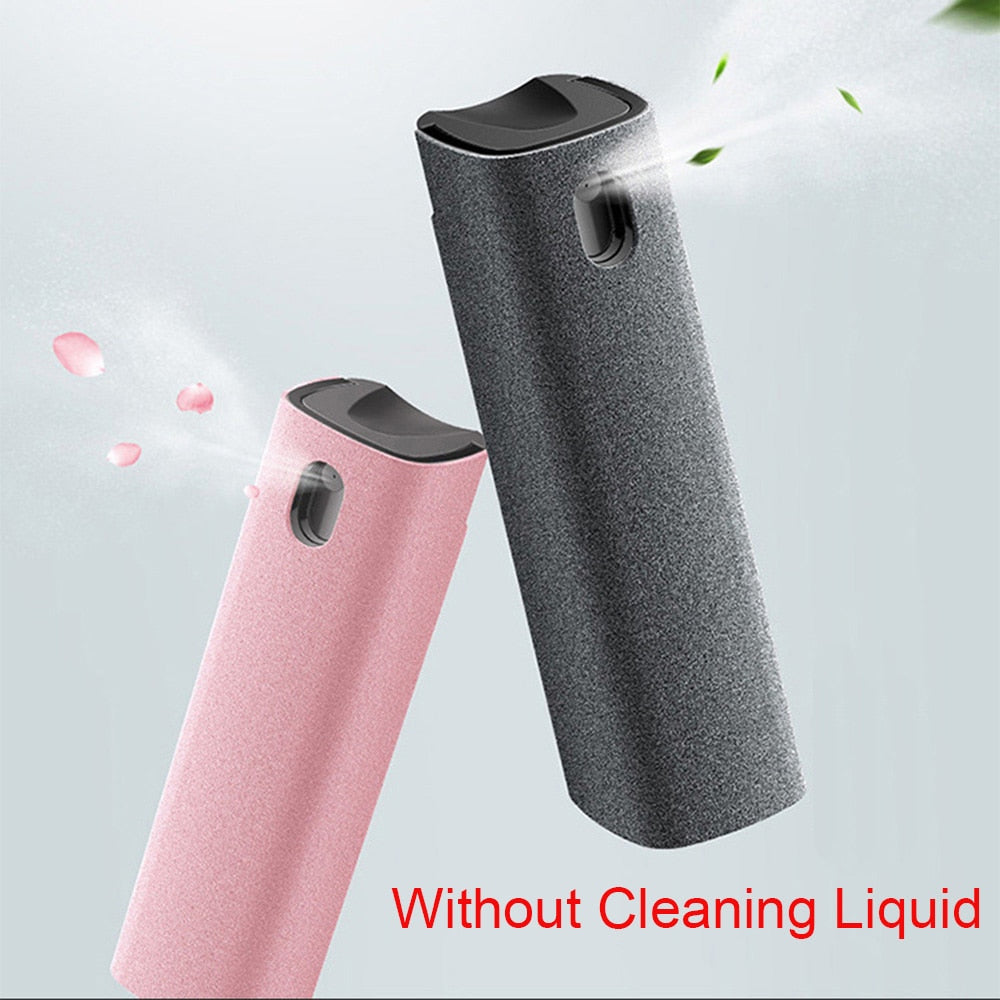 Phone Screen Cleaner Spray (2 In 1) Computer Screen Dust Removal Microfiber Cloth Set Cleaning Artifact Without Cleaning Liquid