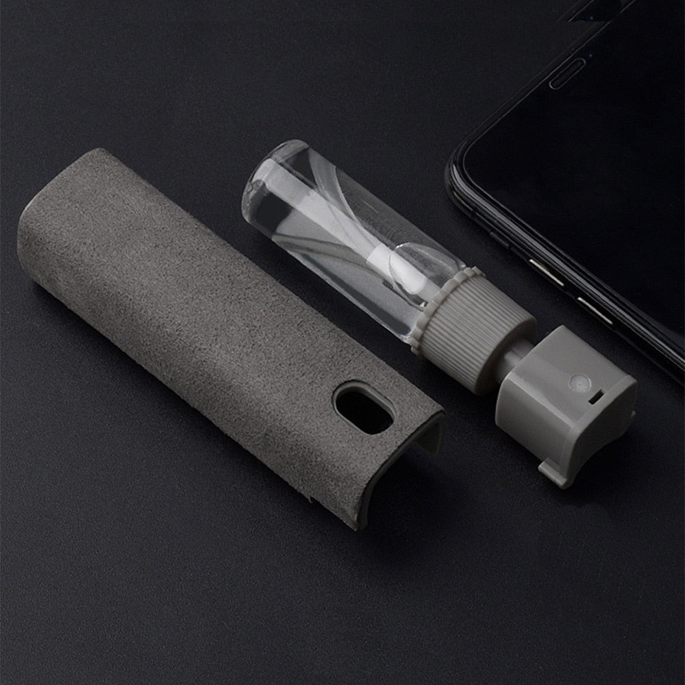 Phone Screen Cleaner Spray (2 In 1) Computer Screen Dust Removal Microfiber Cloth Set Cleaning Artifact Without Cleaning Liquid