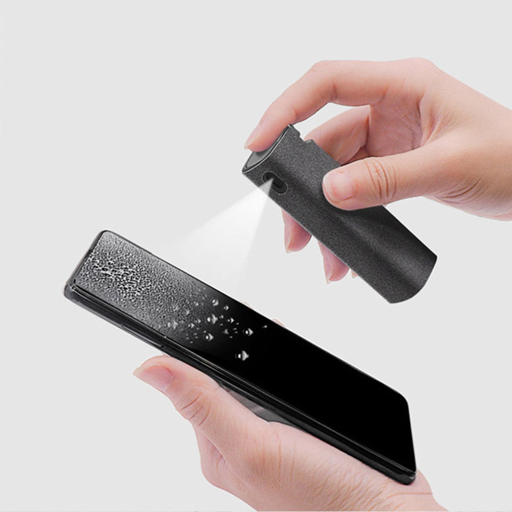 Phone Screen Cleaner Spray (2 In 1) Computer Screen Dust Removal Microfiber Cloth Set Cleaning Artifact Without Cleaning Liquid