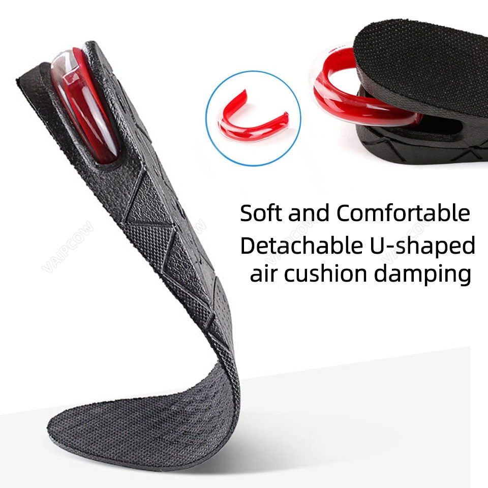 Invisible Height Increase (3-9cm) Insole Cushion Height Adjustable Shoe Heel insoles Insert Taller Support Absorbant Foot Pad