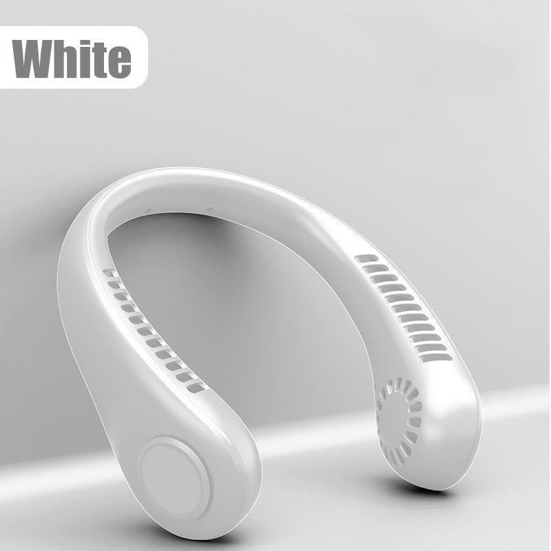 1.1 Portable Hanging Neck Fan Mini Electric Wireless Fan USB Rechargeable Bladeless Mute Fans Air Conditioning Cooler for Sports Fan