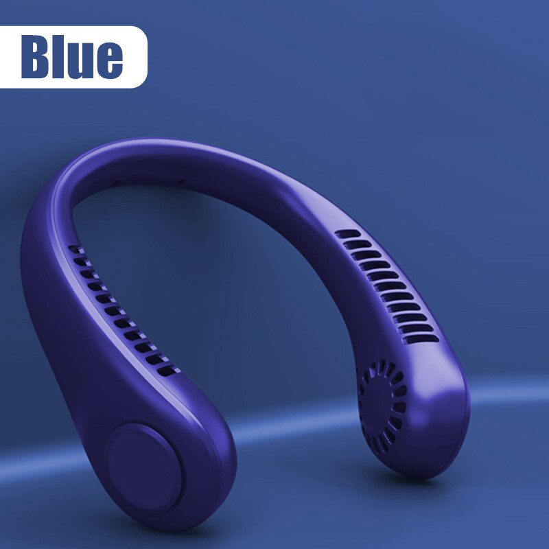 1.1 Portable Hanging Neck Fan Mini Electric Wireless Fan USB Rechargeable Bladeless Mute Fans Air Conditioning Cooler for Sports Fan