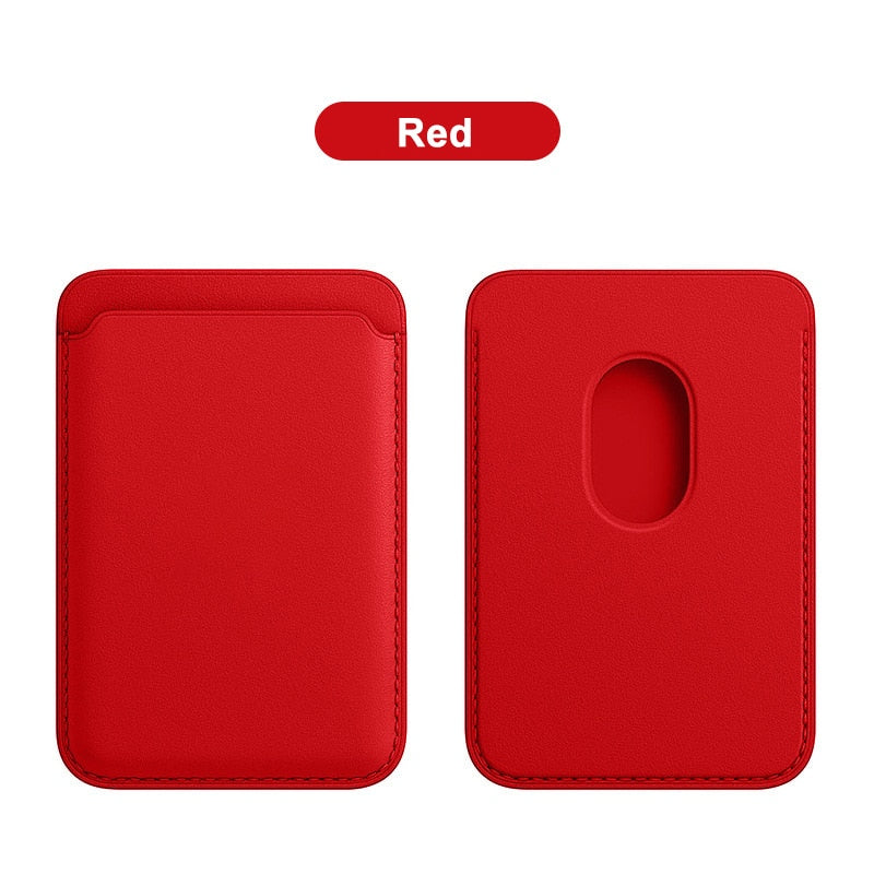 Apple Magsafe Magnetic Card Holder Case For iPhone 13 11 12 Pro MAX mini Leather Wallet Cover XR XS MAX Card phone Bag Adsorption