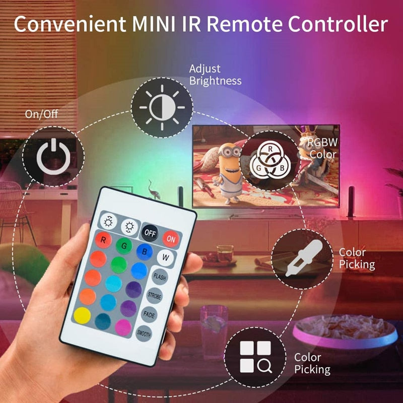 10M 5M Led Strip Lights RGB Infrared Bluetooth Control Luces Luminous Decoration For Living Room 5050 Ribbon Lighting Fita Lamp