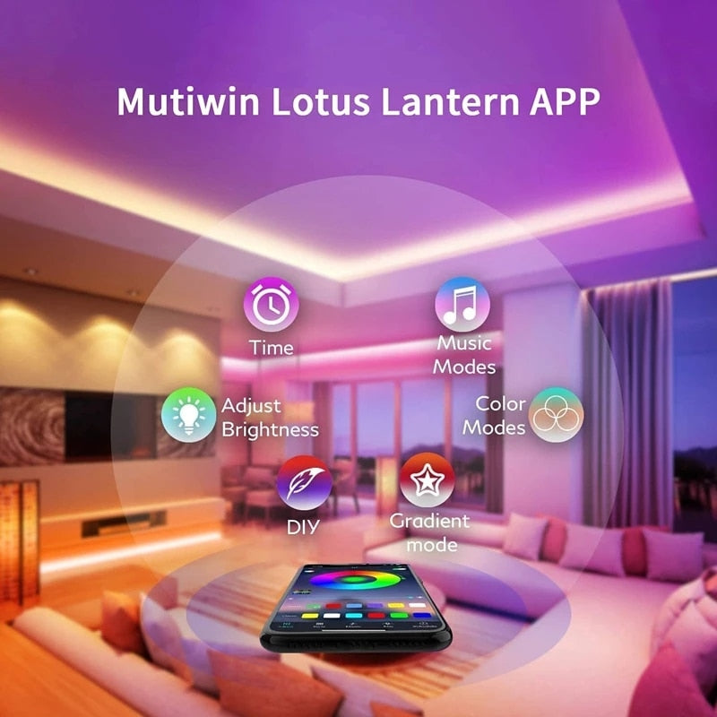 10M 5M Led Strip Lights RGB Infrared Bluetooth Control Luces Luminous Decoration For Living Room 5050 Ribbon Lighting Fita Lamp