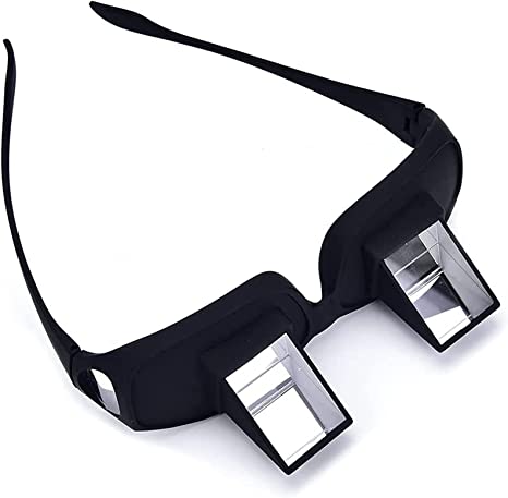 Lazy Reading Glasses,Bed Prism Glasses,90 Degree Laying Down Eyeglasses Horizontal Spectacles for Reading and Watch TV