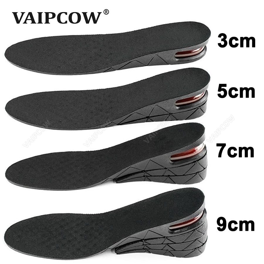 Invisible Height Increase (3-9cm) Insole Cushion Height Adjustable Shoe Heel insoles Insert Taller Support Absorbant Foot Pad