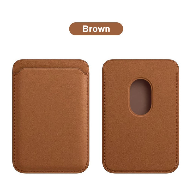 Apple Magsafe Magnetic Card Holder Case For iPhone 13 11 12 Pro MAX mini Leather Wallet Cover XR XS MAX Card phone Bag Adsorption